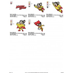 Package Mighty Mouse Embroidery Designs